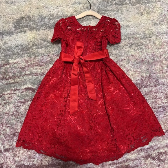 Red Lace Holiday Dress by Rare Editions - Size 2T - Picture 5 of 9